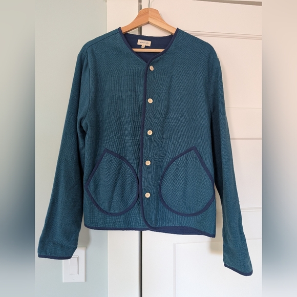 Teal Button-Up Jacket - Picture 1 of 4